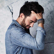 Load image into Gallery viewer, Stalen heren armband met gevlochten leer - My Accessoirent